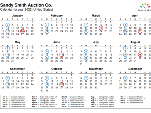 Click for 2022 Consignment Auction Calendar